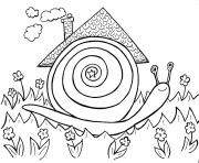 Coloriage escargot dans son habitat naturel